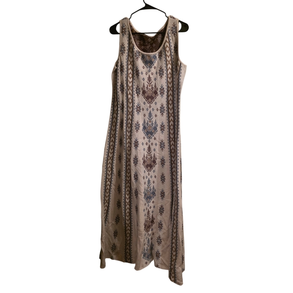 Peruvian Connection Maxi Knit Dress Tribal Sleeveless Beachy Size XL - Picture 3 of 10